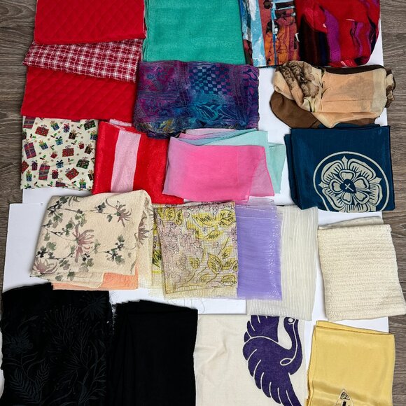 Fabric, Scarfs for Crafts Set 24 pc - Picture 1 of 15